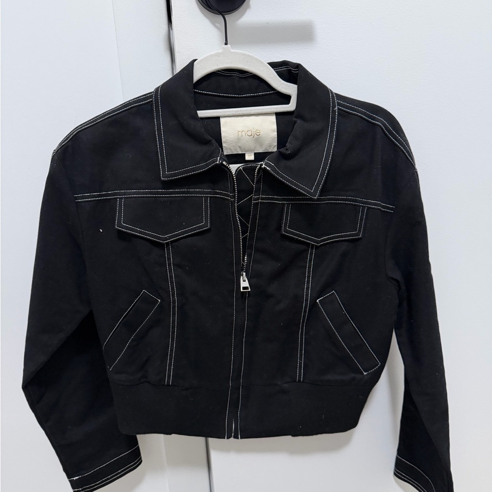 Maje Cotton Cropped Jacket